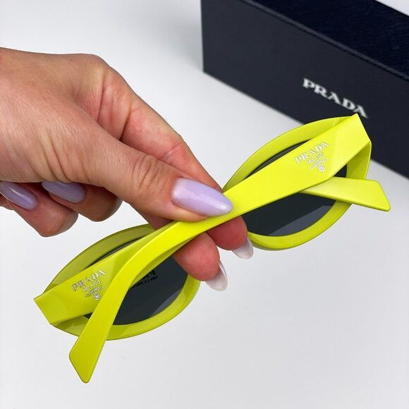 Prada PR26ZS 13L08Z Sunglasses Cedar Dark Grey Oval Women - Picture 4 of 14